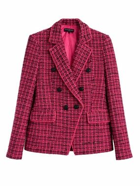 Generation Love Pink & Black Tweed Double-Breasted Blazer Jacket Size XS